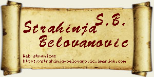 Strahinja Belovanović vizit kartica